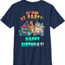 Pokemon Boys Birthday Party Short Sleeve Tee Shirt, Navy Blue, Small