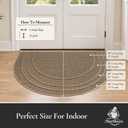 Dirt Trapper Door Mat 26" x 40", Non-Slip, Half Circle, Beige