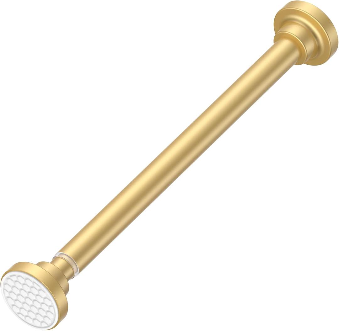 AIZESI Small Tension Rod 18 To 27 Inch1 - Inch Diameter Gold Tension Curtain Rod Small Tension Rod No Drilling, Anti - Slip, Anti - Rust Short Tension Rod