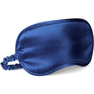 LULUSILK Mulberry Silk Sleep Eye Mask Blindfold with Elastic Strap Headband, Soft Eye Cover Eyeshade for Night Sleeping, Travel, Nap (Navy Blue) (1 Count (Pack of 1))