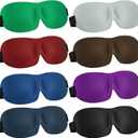 Bencailor 8 Pcs Sleep Eye Mask for Side Sleeper Men Women 3D Contoured Eyes Blackout Covers for Sleep with Adjustable Strap Block Out Light Night Blindfold Eye Shade for Travel(Medium, Fresh Colors)