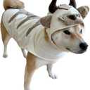 ComfyCamper Oxen Dog Costume - Viking Hat and Cape for Small Medium X Large Cosplay Halloween Costumes, Small (Brown)