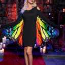 Maisolly Women's Halloween Costumes Butterfly Wings with Headband Lace Mask Winged for Adult S-XXL