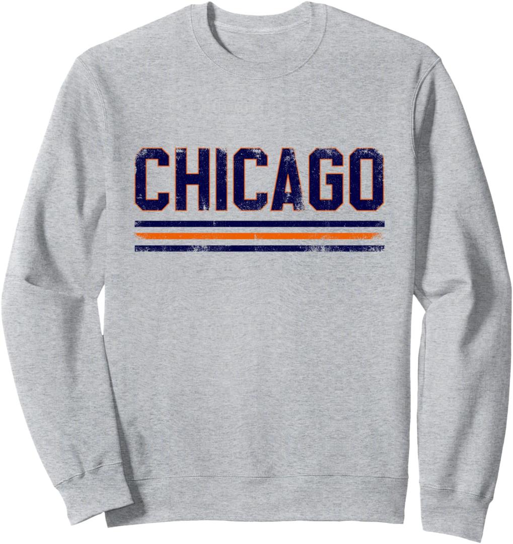 Chicago Retro Throwback Stripes Vintage Mens Womens Kids Sweatshirt, S