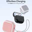 ESR Orbit Hybrid Case for AirPods 4, Compatible with MagSafe, Drop Protection with Lanyard, Pink