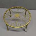 Hewnda 1Pack Metal potted plant stand, rust-proof iron flower pot stand, heavy duty pot stand for indoor patio (Gold)