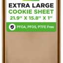 NutriChef Nonstick XL Cookie Sheet Baking Pan, Extra Large 22 Inch x 16 Inch, Carbon Steel Oven Baking Sheet for Cookies & Pastries, Gold - NCLG1GD