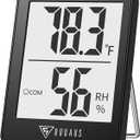 DOQAUS Digital Hygrometer Indoor Thermometer Humidity Meter Room Thermometer with 5s Fast Refresh Accurate Temperature Humidity Monitor for Home, Bedroom, Baby Room, Office, Greenhouse, Cellar (Black)