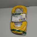 Southwire Outdoor Extension Cord  Durable Vinyl Jacket for For Farm, Ranch & Workshop - Lighted End With Reinforced Blades - SJTW, Yellow - 12 Gauge, 3 Prong - 50 Feet