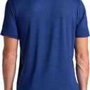 Gaiam Men's Everyday Basic Crewneck Top, Standard Fit, Stretch Midweight Material (Blue, M)