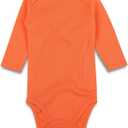ROMPERINBOX Unisex Baby Onsies Solid Baby Bodysuit Romper Blank for 0-24 Months Boys Girls (Long Sleeve Orange)