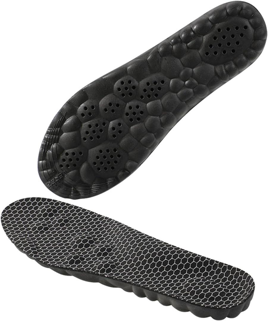 Insoles Men, Shoe Inserts Men, Shoe Inserts for Women, 4D Cloud Technology - Super Soft Comfort Insoles U Shape Memory Foam, Trim to fit (Graphene Black, Women's 5.5-9)