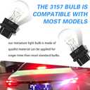 10 PCS Automotive Brake Light Bulb, 3157 12V 21/5W Vehicle Turn Signal Light, Lighting Bulbs Accessory, Universal for Most Cars (White)