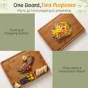 THETCHRY Carbonized Bamboo Cutting Boards for Kitchen, 1"Thickened Cutting Board with Juice Groove, Large Butcher Block with Handle, Wood Charcuterie Chopping Board for Prep & Serving Tray, 17" x 13"