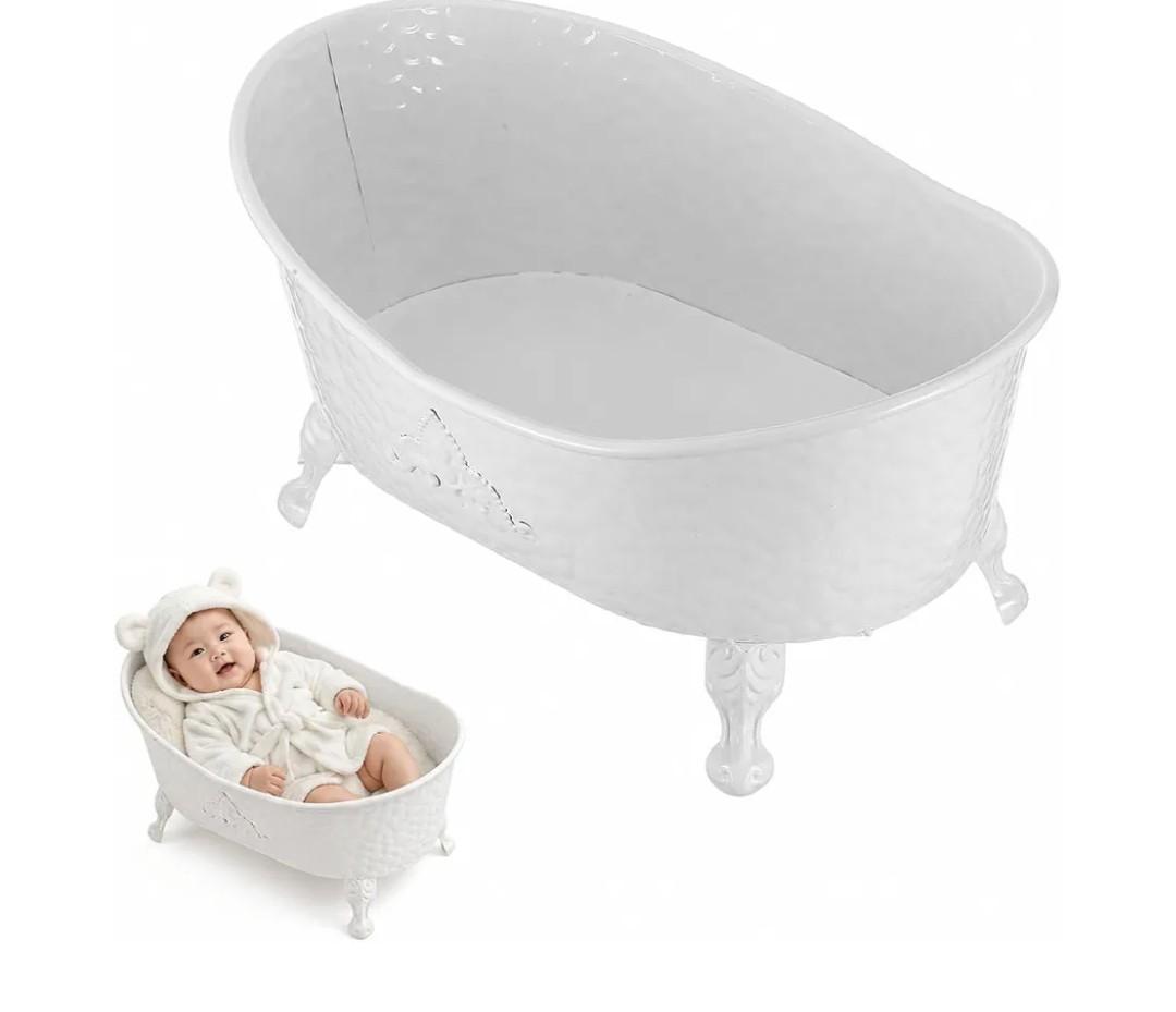 Milk Bath Tub for Baby Photography, Clear Acrylic Oval Photo Prop Curved Rim And Wide Base, For Newborn And Sitter Photography Sessions