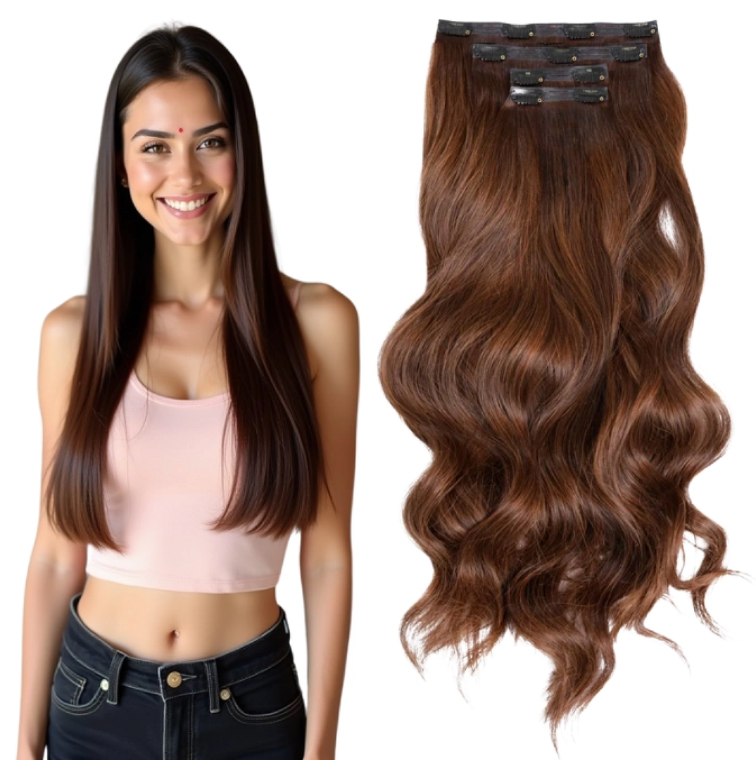 21” Brown Hair Extensions, 4 Pieces