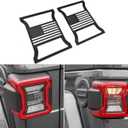 POETRYXIAO Tail Light Cover Guard with US Flag Style (LED Lights) for 2018-2023 Jeep Wrangler JL JLU(US Flag)