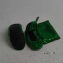 Silky Toes Women's Foldable Sequin Shoes Dressy Ballet Flats Roll Up Slipper Shoe with Matching Carrying Pouch (Medium, Kelly Green)