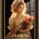 Picrit 24x36 Gold Black Ornate Poster Frame, Shatterproof Cover, 1 Pack