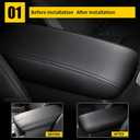 AOMSAZTO Console Covers for 2013-2018 Nissan Altima Armrest Covers for Nissan Altima Leather Black with Black Stiches