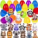 Easter Eggs with Animal Finger Puppets for Easter Eggs Hunt, Prefilled Easter Eggs with Toys Inside for Kids Toddlers, Easter Basket Stuffers Fillers, Easter Gifts Party Favors Classroom Supplies