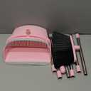 Pink Broom and Dustpan Set, 52-in Handle Broom Dustpan Combo Set Household Hand Broom with Dustpan Teeth to Clean Hair for Home Kitchen Office Lobby Sweeping IndoorPink