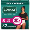 Depend Fresh Protection Adult Diapers, Incontinence & Postpartum Bladder Leak Underwear for Women, Disposable, Maximum, Small, Blush, 32 Count,