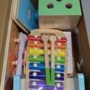 WOODMAM Wooden Montessori Toys for 1+ Year Old, 9 in 1 Learning Educational Toys for Toddler with Educational Box, Xylophone, Pound Bench, Shape Puzzle and More, Baby Toy Gift for 1218 Months