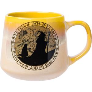 Silver Buffalo The Lord of the Rings Reactive Glaze Tapered Pottery Mug, 18 Ounces (Multicolor)