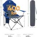 EVER ADVANCED Folding Camping Chair with High Back Padded 2 Pack Oversized Portable Lawn Chairs Lightweight Sturdy Steel Foldable Outdoor Camp Chair for Adults,Grey