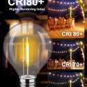 50Pack Plastic C7/G40 Replacement LED Light Bulbs - 0.6W Equivalent to 7W Incandescent Bulbs 2700K, E12 Screw Base Shatterproof & Waterproof LED Globe Light Bulbs for Outdoor String Lights