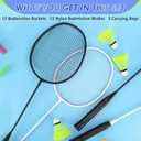 12 Pack Badminton Rackets Set Including Badminton Racquets, Nylon Shuttlecocks and Carry Bag for Outdoor Backyard Games Beginners