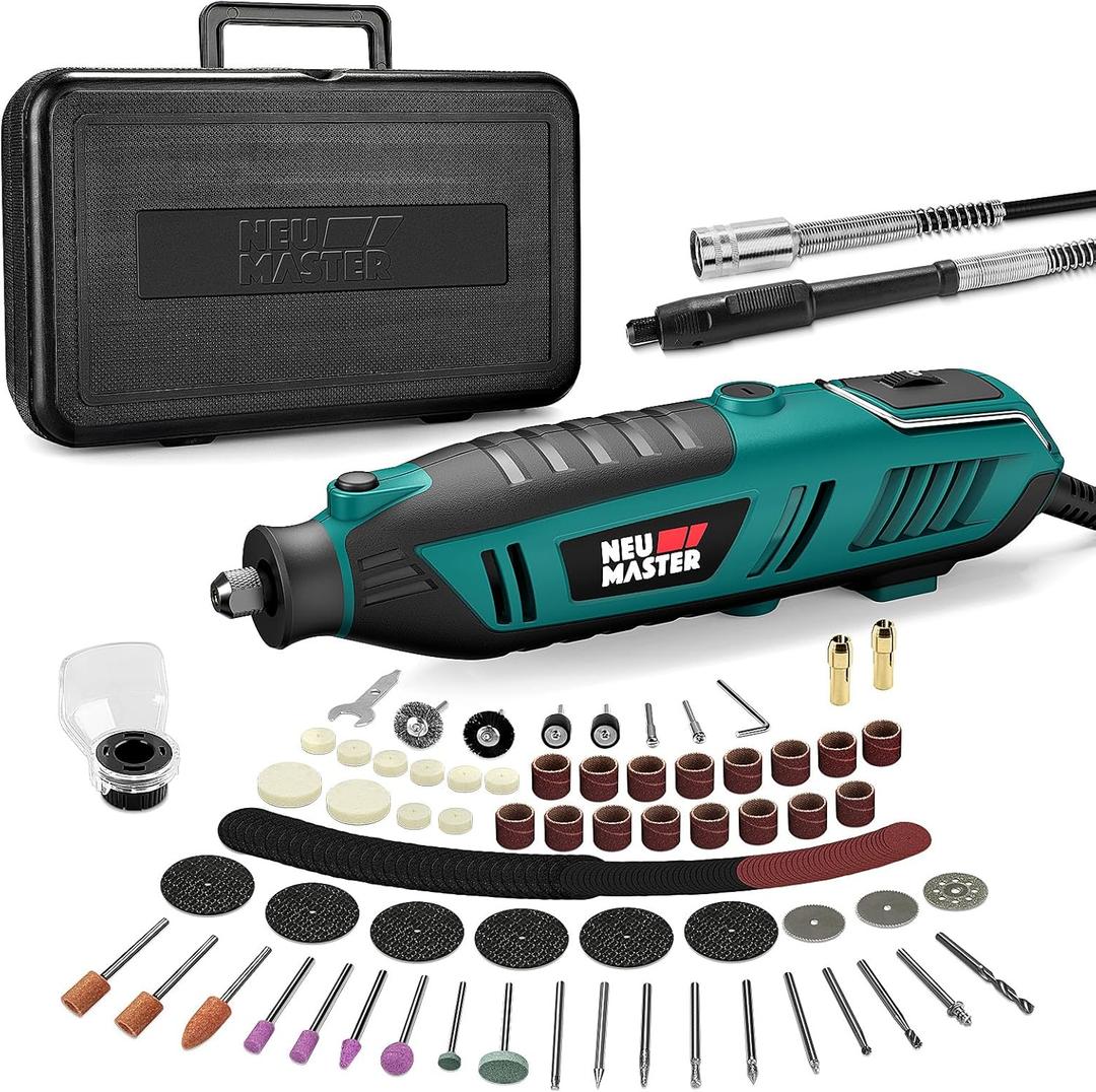 NEU MASTER 180W Rotary Tool Kit, Corded Power Rotary Tools with 160 Accessories and 6 Variable Speed, 10000-35000RPM Electric Drill Set for Handmade Crafting Projects and DIY Creations