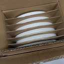 famiware Star Salad Plates for 6, 8 inches Plate Set, Stoneware Dinnerware, Small Dinner Plates for Dessert, Salad, Appetizer, Cappuccino White