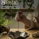 6 Inch Incense Holder with 3 Copper Incense Sockets Lotus Incense Holder for Sticks Modern Insence-Stick Holder for Meditation, Yoga, SPA, Home Decor, Black