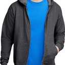 Hanes mens Zip-up Hoodie, Ecosmart Fleece Full-zip Hoodie for Men, Hooded Sweatshirt (Large, Charcoal Heather)