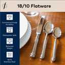 FORTESSA Nyssa 18/10 Stainless Steel Flatware, 20 Piece Place Setting With Table Knives, Forks and Spoons (Service For 4), Dishwasher Safe, Mirrored