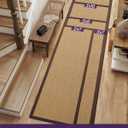 DEXI Jute Hallway Runner Rug 3x7, Woven Braided Natural Fiber Non Slip Runner Inside, Farmhouse Runners Carpet Indoor for Entryway Kitchen Luandry, Natural/Brown