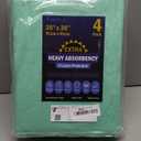 4 Pack 36 x 36 Extra Heavy Absorbency Washable Underpads, Waterproof Quick Drying Nursing Incontinence Reusable Washable Bed Pee Pads for Dogs, Diaper Changing & Adults, Green