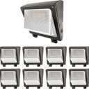 LED Wall Pack Light 8Pack 75/65/50W with Dusk-to-Dawn Sensor, 11250 LM 6000/5000/4000K LED Security Flood Lighting, 120V Outdoor Wall Lights for Parking Lots|Warehouses|Factories|Yard