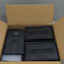 Shoe Storage, 12 Pack Shoe Organizer for Closet, Shoe Boxes Clear Plastic Stackable Shoe Containers with Lids for Size 10, Black (Large)