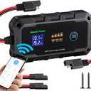 20A 12V/ 24V MPPT Wireless Solar Charge Controller, Bateria Power Intelligent Solar Panel Regulator 20 Amp BT App Function for 12/ 24 Volt LiFePO4, Gel, AGM, FLD, SLD, Li Battery (Sunrock 20Pro)