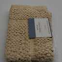 Jean Pierre New York 100% Chenille Cotton Skid Resistant Plush Bath Mat - 17"x24" Bathroom Rug - Ivory