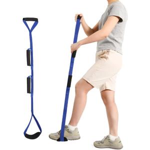 42 Inch Long Leg Lifter Strap, Leg Straps with 3 Soft Hand Grips & Soft Foot Pad, Leg Lifter After Hip Replacement, Leg Lifters Getting Legs in and Out of Bed, Wheelchair, Car (42 Blue)