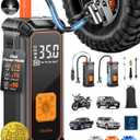 OlarHike Cordless Tire Inflator Portable Air Compressor, 150PSI Dual Power, 5400 mAh Auto Air Pump for Car Tires, Motorcycle, Bicycle, Gifts for Dad with LED Light & Digital Pressure Gauge (3-orange)
