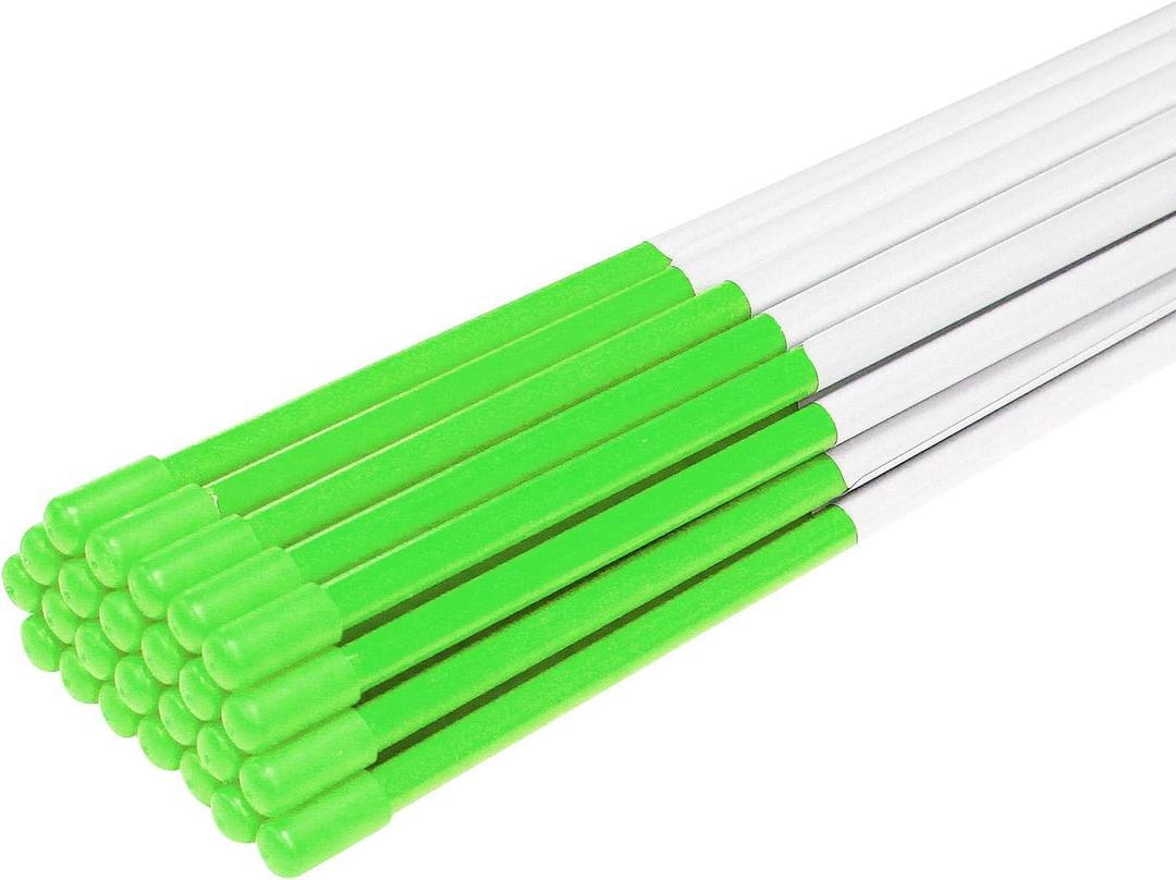 Driveway Markers Snow Stakes 48 inch Green Plow Stakes Reflective Fiberglass, Pack of 25 for Parking Lots, Walkways