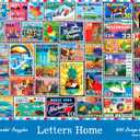 Re-marks Letters Home Stamp Collage Puzzle, 500-Piece Jigsaw Puzzle for All Ages