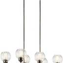 Kichler 43994AP Six Light Linear Chandelier, 10.00x32.25x17.00
