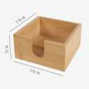 Bamboo Napkin Holder Square Napkin Stand Tabletop Tissue Dispenser Organizer for Home Kitchen Restaurant Hotel Bar, 1 Piece