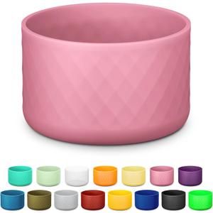 Silicone Boot for Owala Water Bottle 32 oz, Anti-Slip Protective Sleeve for FreeSip/Twist/Flip Stainless Steel Water Bottles, Bottom Cover for Owala Accessories, BPA Free, Dishwasher Safe (Rose)